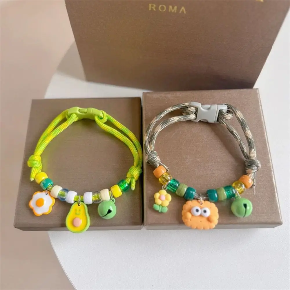 Cute Colorful Pet Necklace with Bells Adjustable Cat Puppy Collar Braided Cat Neck Chain Pet 1005009340648581