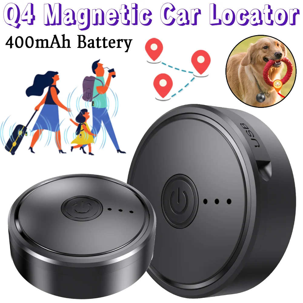 Magnetic Car Locator Q4 GPS Tracker Real Time 400mAh Battery Tracking Device Type-C Interface for 1005009343698244