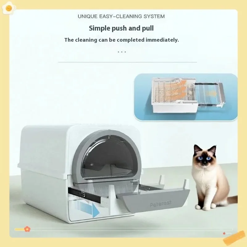 Large Enclosed Cat Litter Box with Handheld Scoop Semi-Automatic Odor Control Easy Clean Design Cat 1005009346271444