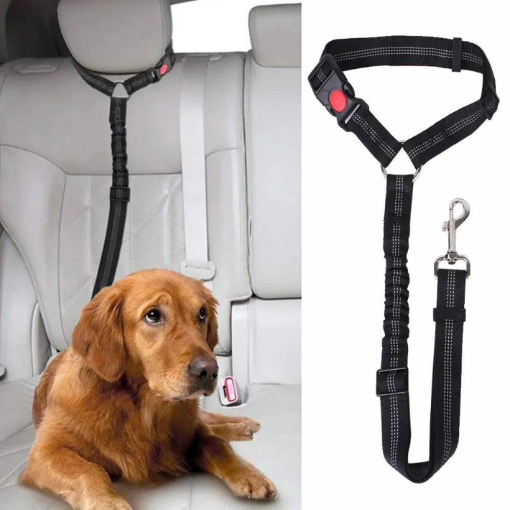 Reflective 2 In 1 Pet Car Backseat Belt Durable Nylon Safety Adjustable Dog Leash for Small Large 1005009347364266