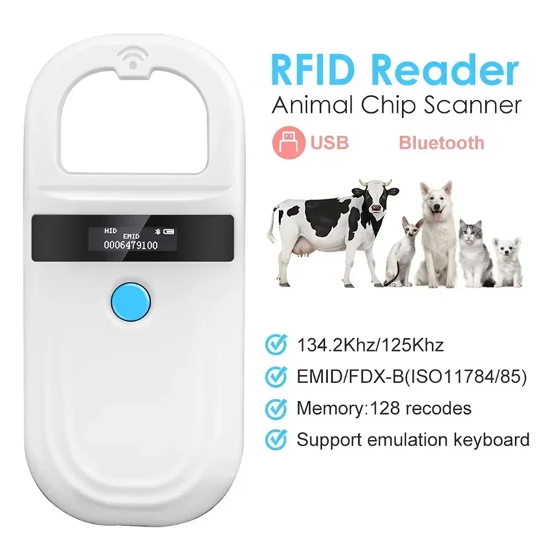 5YOA Handheld 134.2Khz Animal RFID Reader Pet Cat Dog Micro-Type Chip Scanner FDX-B Glass 1005009349064646