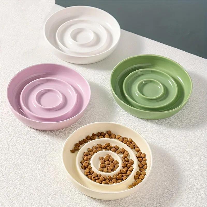 New Ceramic Cat Slow Food Bowl Anti-Choking Small Dog Pet Supply 1005009367183481