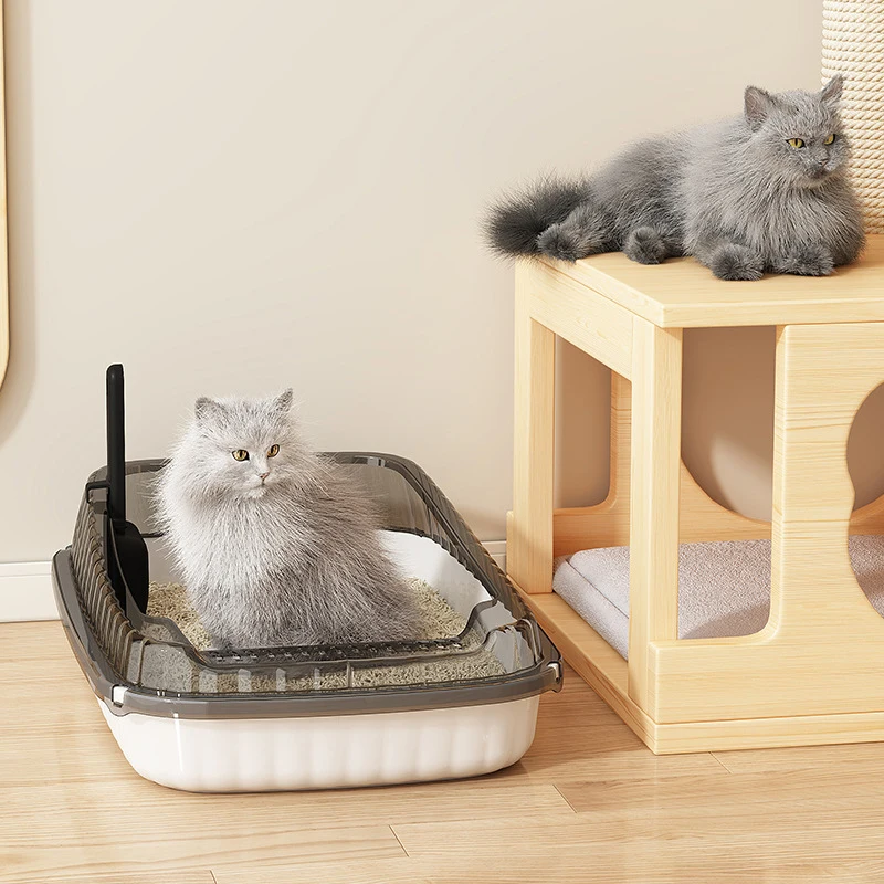 Cat Litter Box Semi-closed Open Splash-proof Cat Excrement Basin Cat Toilet Large Thickened Cat 1005009372503502