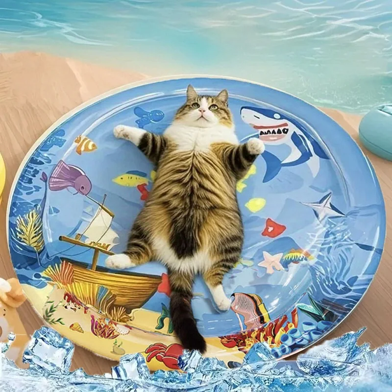 Summer Pet Inflatable Water-Filled Mat Thickened and Durable Pet Breathable Water Mat to Cool Down 1005009383167211