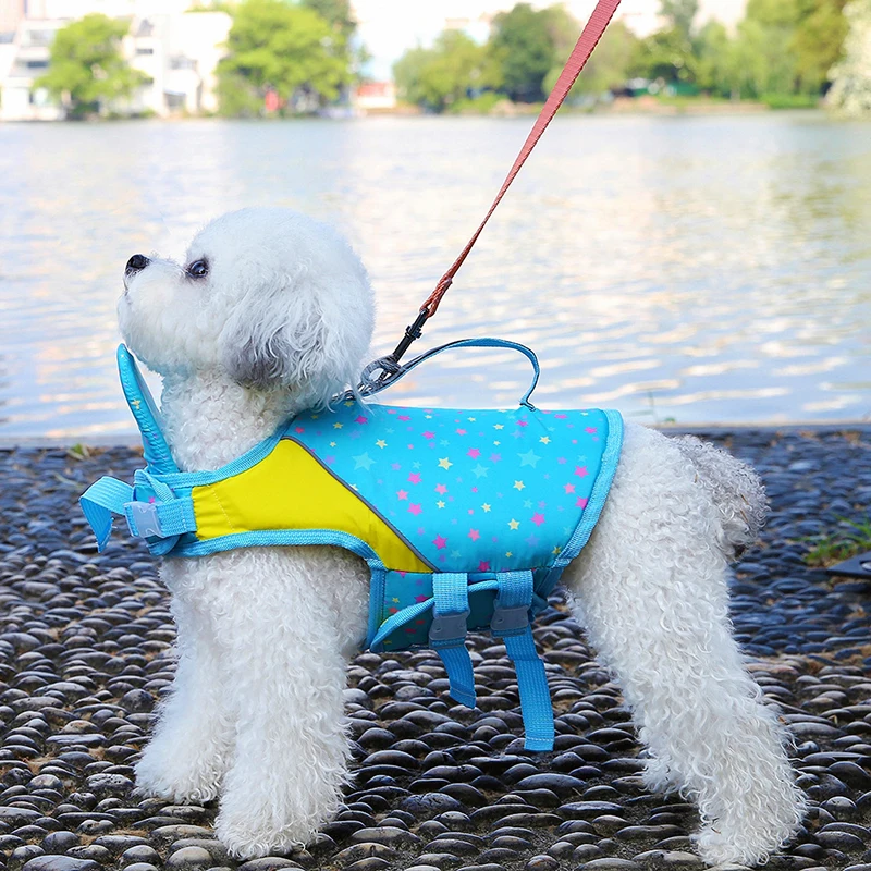 Dog Life Jacket with Traction Pet Life Vest for Small Medium Large Dogs Swimming Summer Clothing 1005009408674111