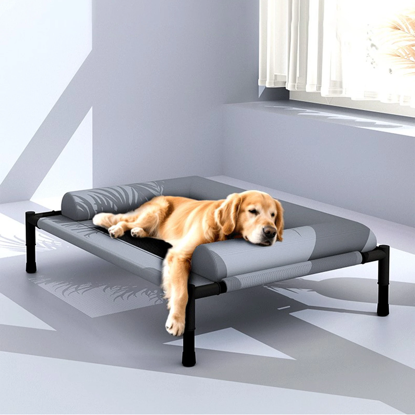 Raised Mesh Breathable Dog Bed with Removable Washable Bolsters Cooling Dog Cat Cot Breathable Pet 1005009408779513