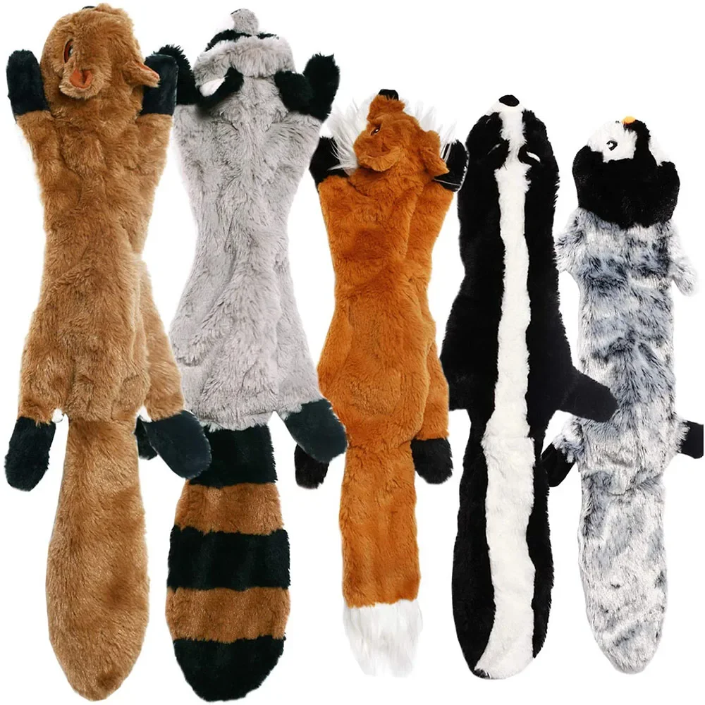 Funny Simulated Animal No Stuffing Dog Toy with Squeakers Durable Stuffingless Plush Squeaky Dog 1005009409492938