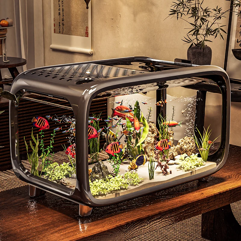 Home Living Room Ornamental Fish Tank Ecological Landscape Filtration Oxygen Generation Aquariums 1005009410176690