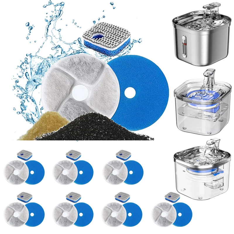 Pet Water Dispenser Filter Cat Water Fountain Filter Drinking Fountain Filter Cycle Filtering Easy 1005009410748931