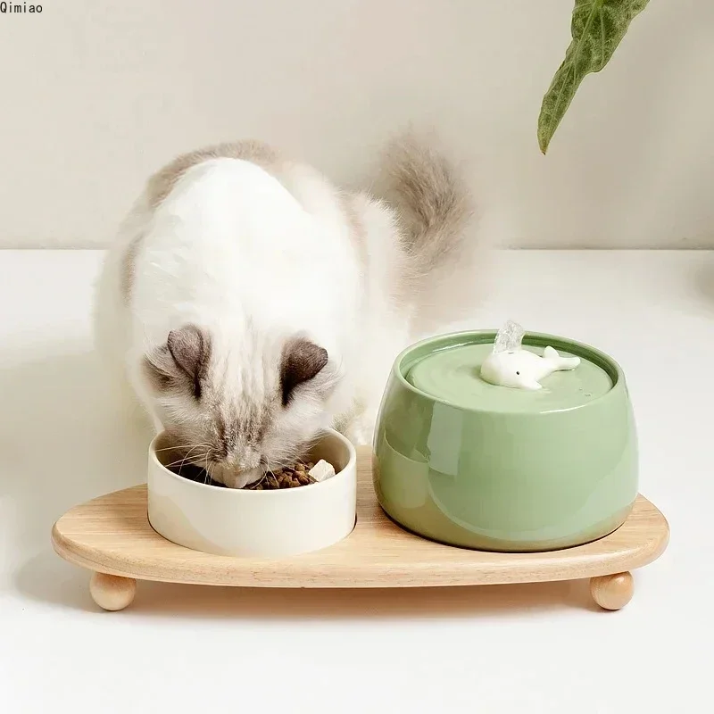 1.3 L Ceramic Cat Water Fountain USB Charging Pet Water Feeders Dogs Automatic Circulating 1005009412228597