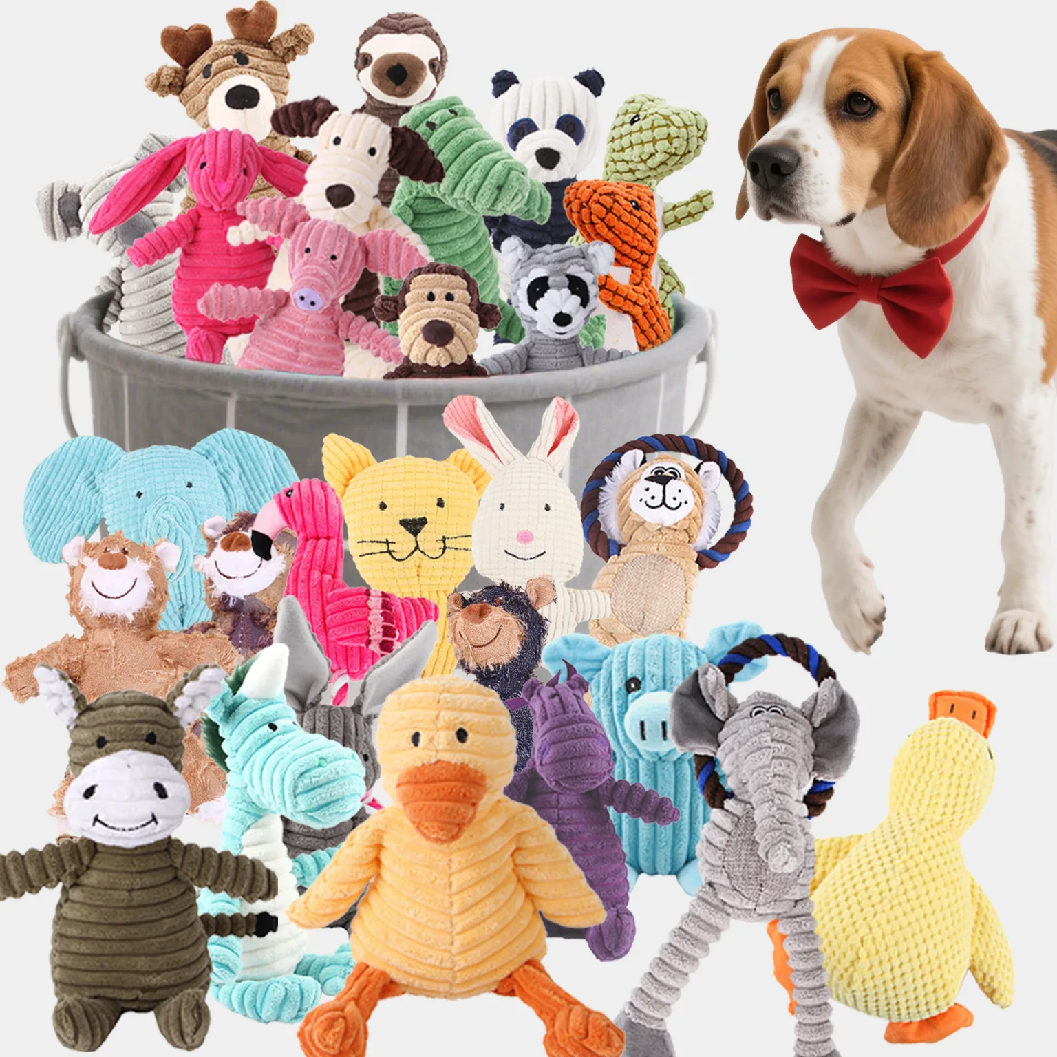 Durable Chew-Proof Squeaky Plush Dog Toy for Teething Puppy Anxiety Relief and Boredom Puppy Toys 1005009413404589