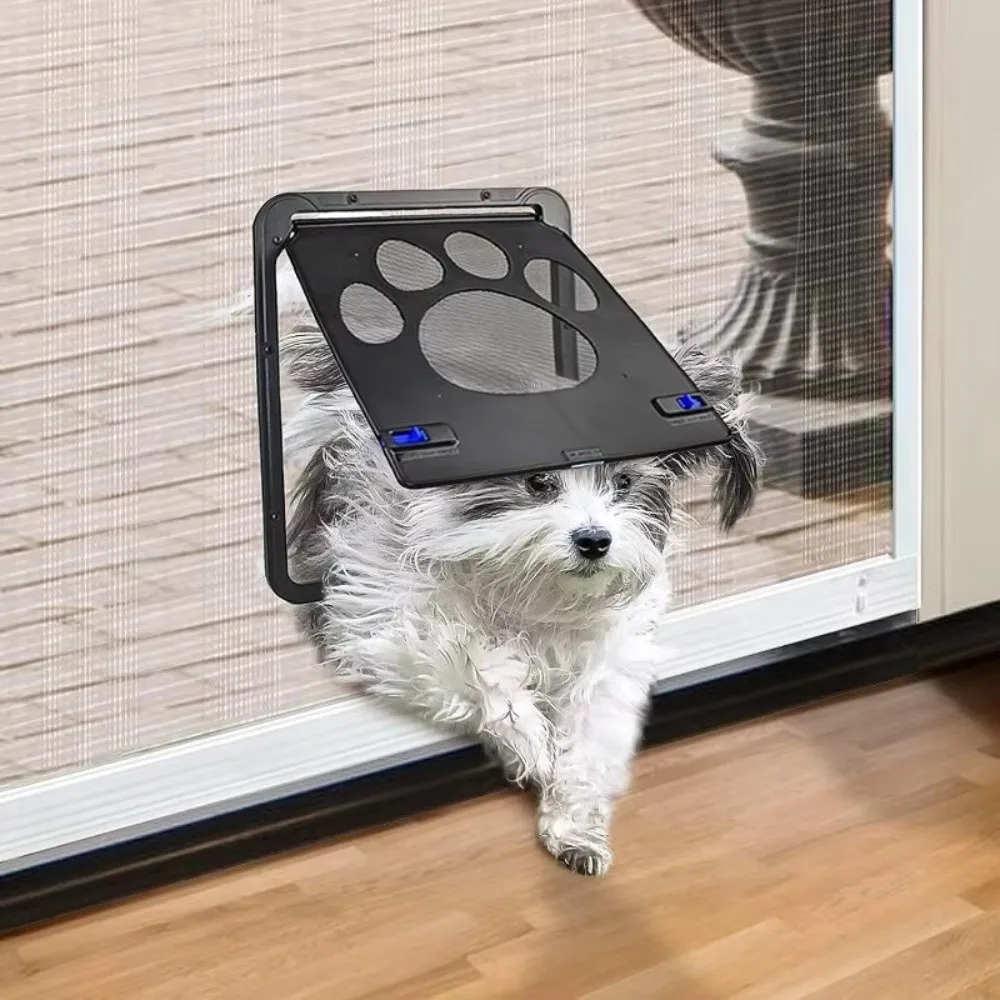Plastic Pet Lockable Screen Door Magnetic Flap Automatic Lock Dog Flap Door Weatherproof 1005009417518265