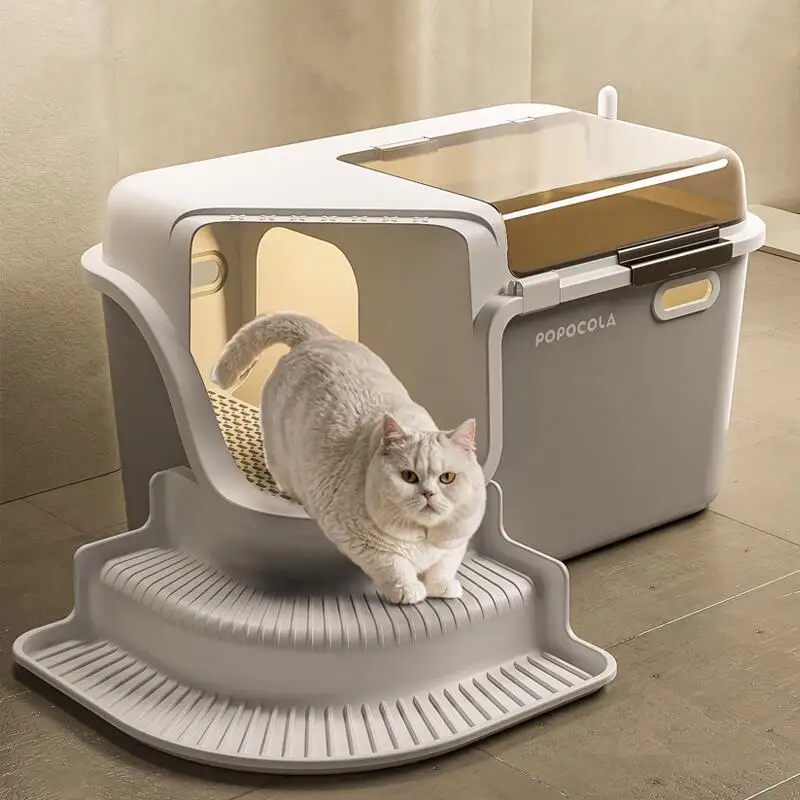 Large Cat Litter Boxes Corridor Style Design Enclosed Litter Tray Odor Splash-Proof Kitten Toilet 1005009431688985