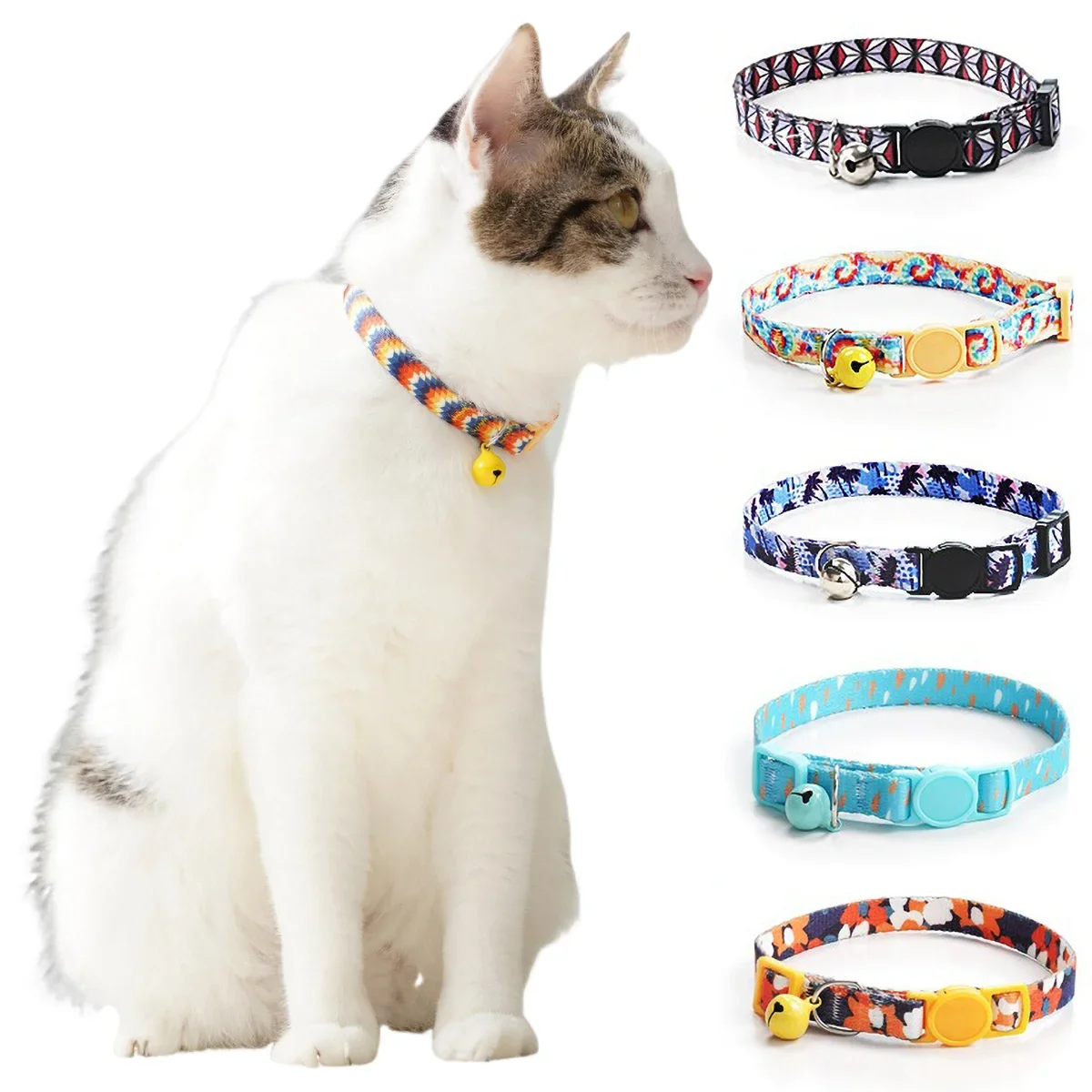 Concise Design Cat Weaving 15-30cm Necklace Collar with Bell Anti-Suffocation Comfortable Safe 1005009437466116