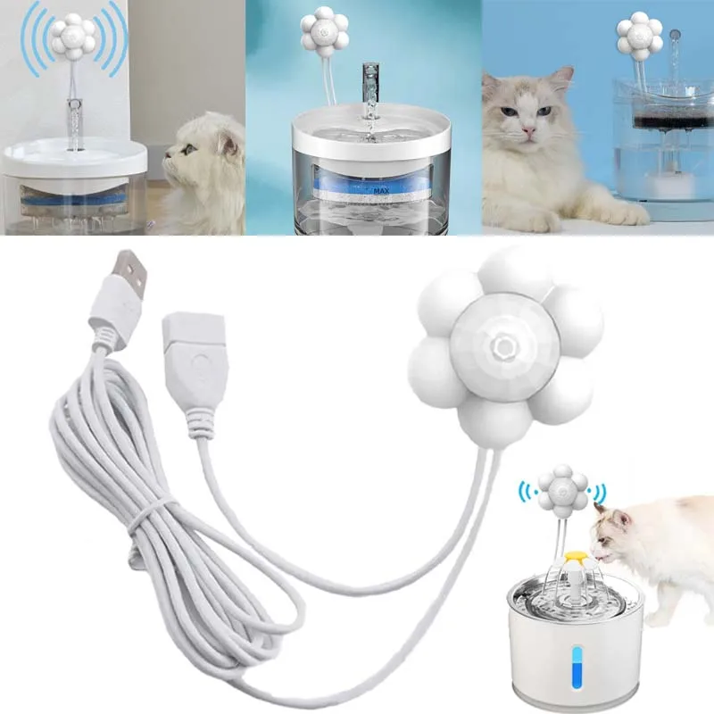 1PC Smart Pet Water Fountain with Motion Sensor USB Automatic Pet Feeder with Filter for Cats Dogs 1005009438296090