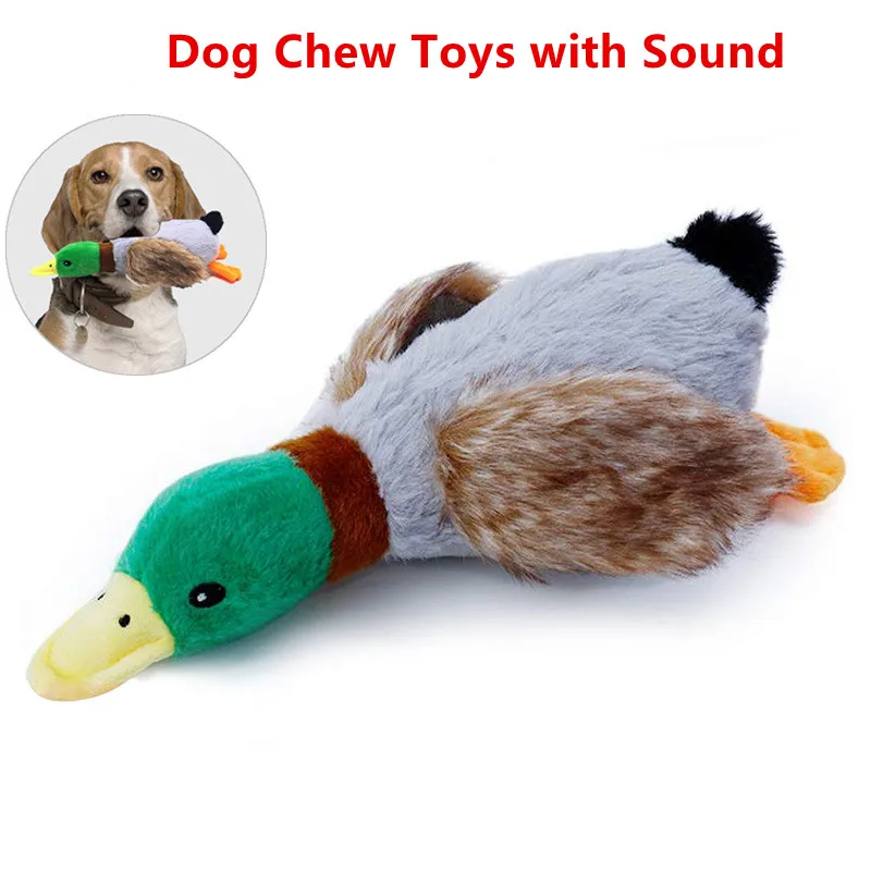 Dog Chew Toys Cute Plush Duck Sound Toy Stuffed Squeaky Animal Squeak Dog Toy Cleaning Tooth Dog 1005009438973722
