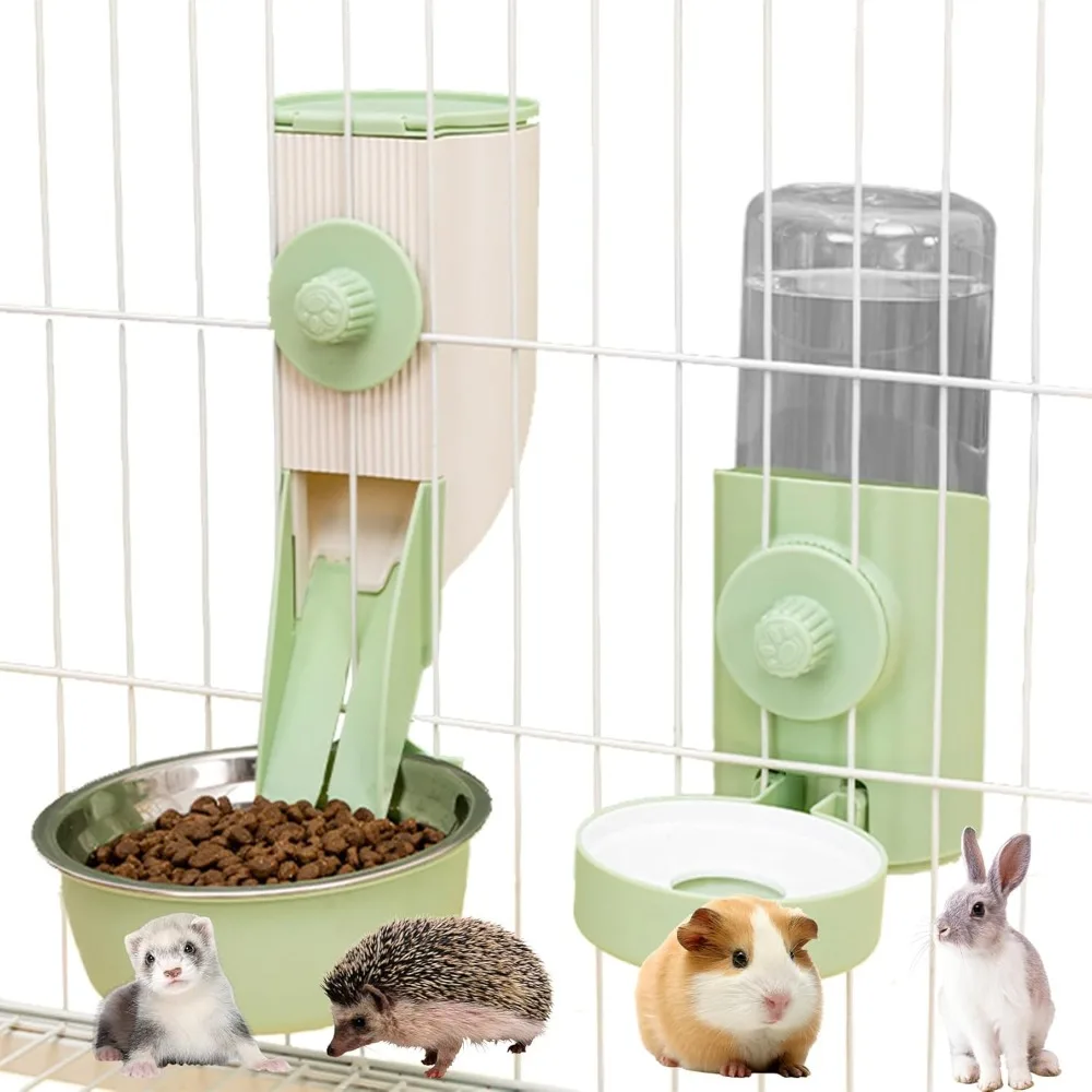 Hanging Automatic Pet Cat Food Feeder with 30oz Bowl and 500ml Water Dispenser Bunny Gravity 1005009448797472
