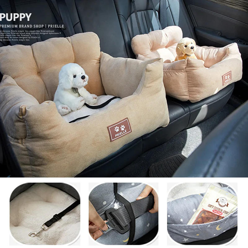Dog Car Seat with Safety Belt Four Season Universal Pet Ooster Nest Cushion Washable Dogs Cats Sofa 1005009452266000