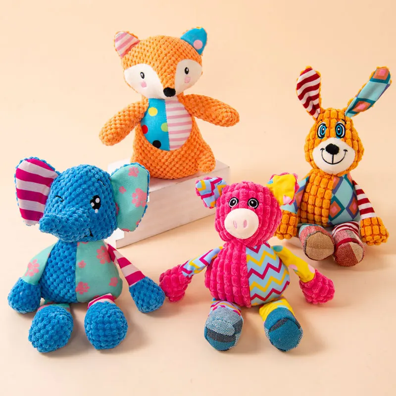 Pet Dog Plush Toy Cute Fox Elephant Bite Resistant Interactive Squeaky Dog Chewing Toy Dog Teeth 1005009456328960