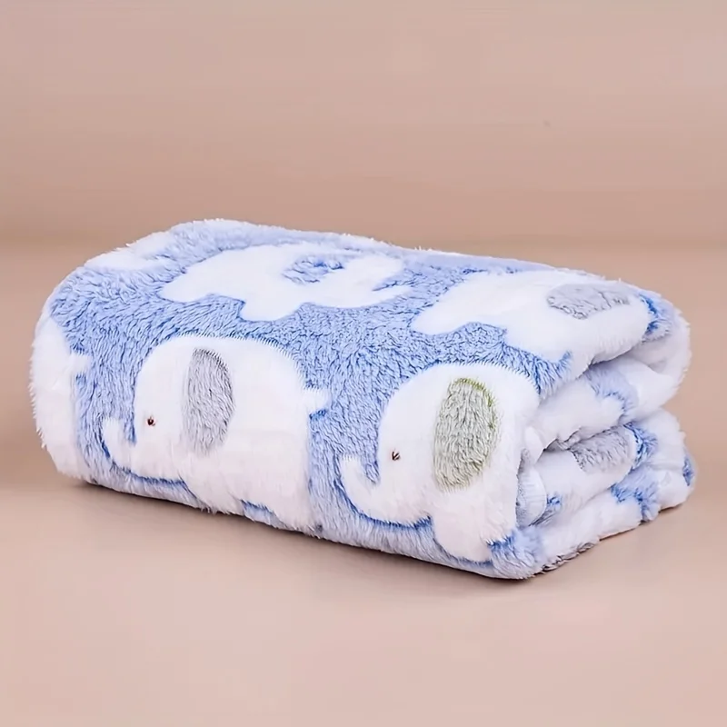 Soft and Cozy Cartoon Elephant Pet Blanket for Dogs and Cats Flannel Throw for Puppies and Kittens 1005009459940051