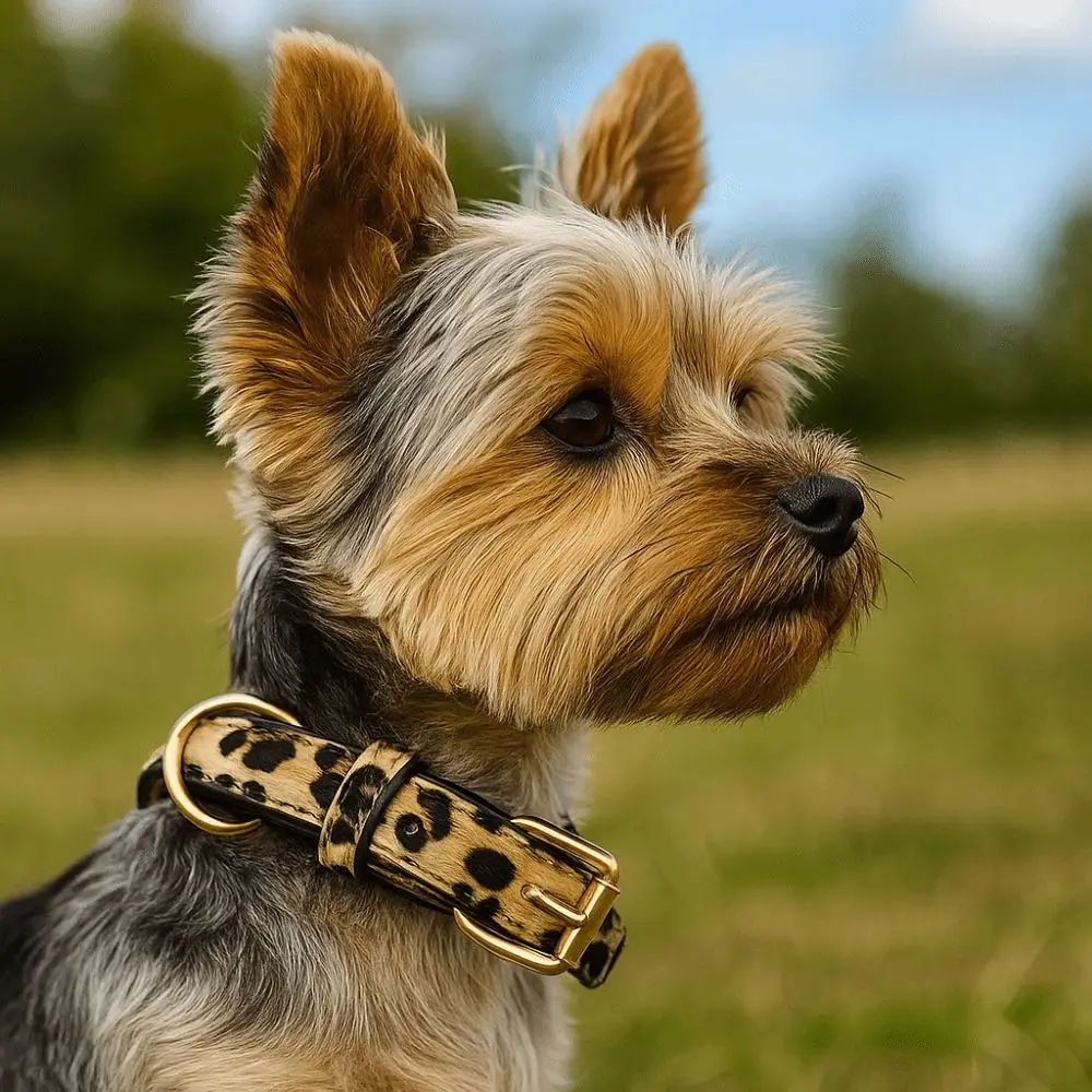 Trendy Leopard Print Dog Collar PU Leather Pet Walking Leopard Dog Collar Wear Resistant Adjustable 1005009464928699