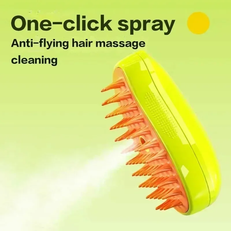 Pet Grooming Brush Electric Spray Water Spray Kitten Pet Comb Soft Silicone Depilation Cats Bath 1005009475111701
