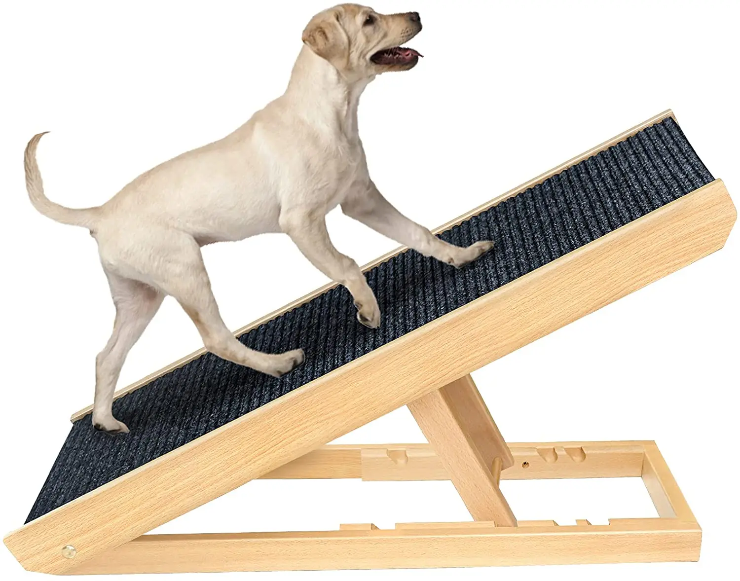Adjustable Wooden Pet Dog Ramp Comfortable Folding Non-Slip Carpet Surface Foldable Climbing Ladder 1005009477510410