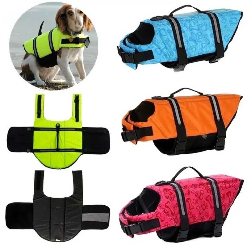 Summer Dog Life Jacket Reflective Adjustable Large Dogs Swimwear Safety Vest Surfing Sailboat 1005009479038545