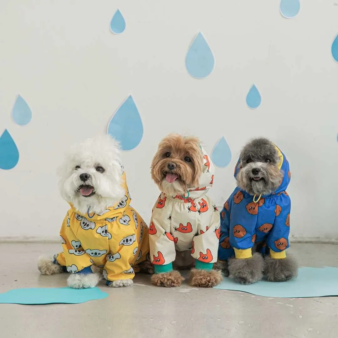 Waterproof Pet Dog Raincoat Full Wrap Hooded Four Legs Teddy Bichon Dog Rain Poncho Outdoor Casual 1005009483627384