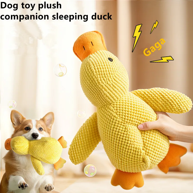Pet Plush Toy Dog Calming Duck Companion Sleeping Duck Toys Chew Toy Durable Squeaky for Puppy Pet 1005009484878219