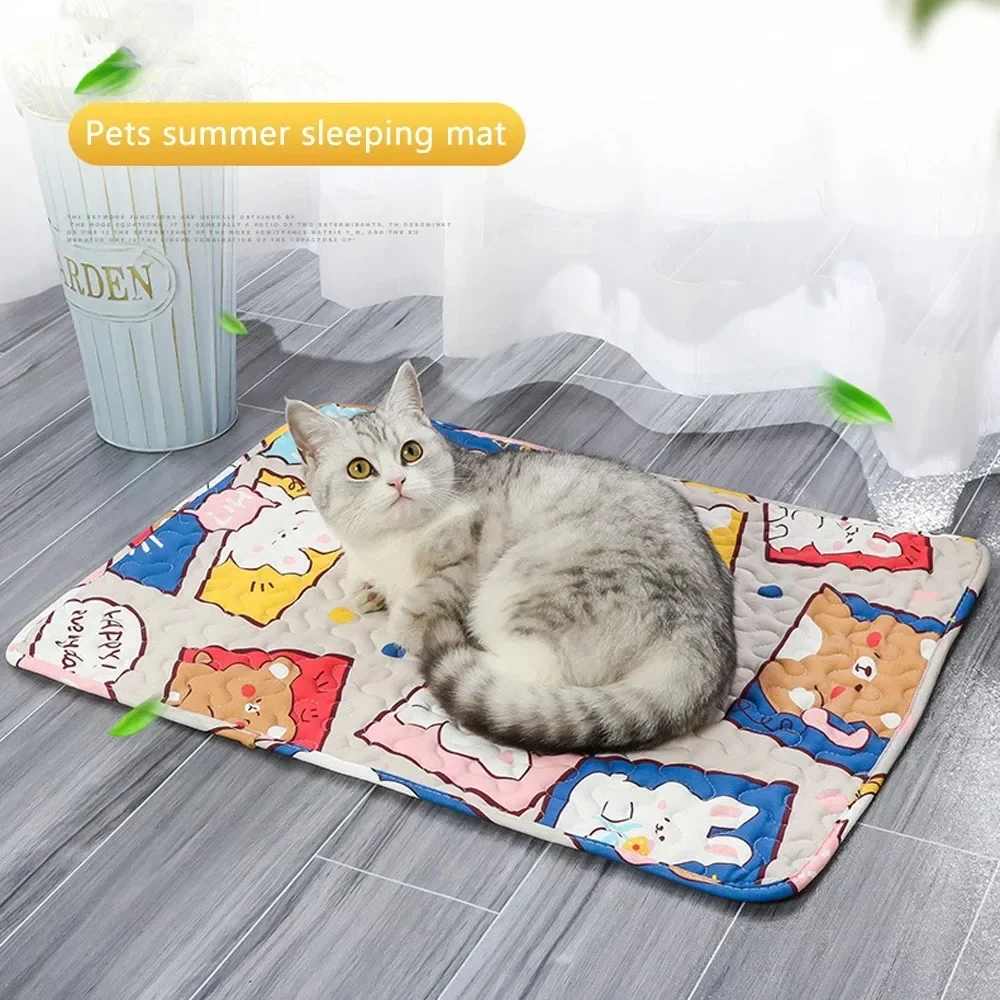 Summer Mat Pet Cooling Ice Blanket Mat Moisture Proof Dog Floor Sofa Cushion Skin Friendly Cat 1005009486021163