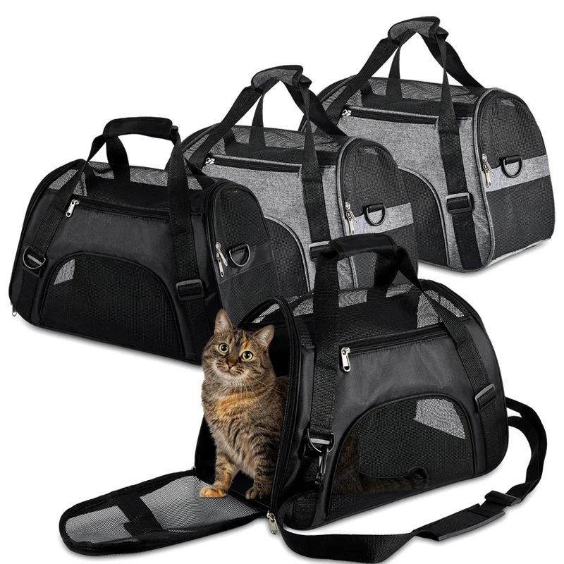 Cat Bags Soft-Sided Portable Dog Carrier Mesh Breathable Carrier Bags Foldable Cats Handbag Travel 1005009492480096