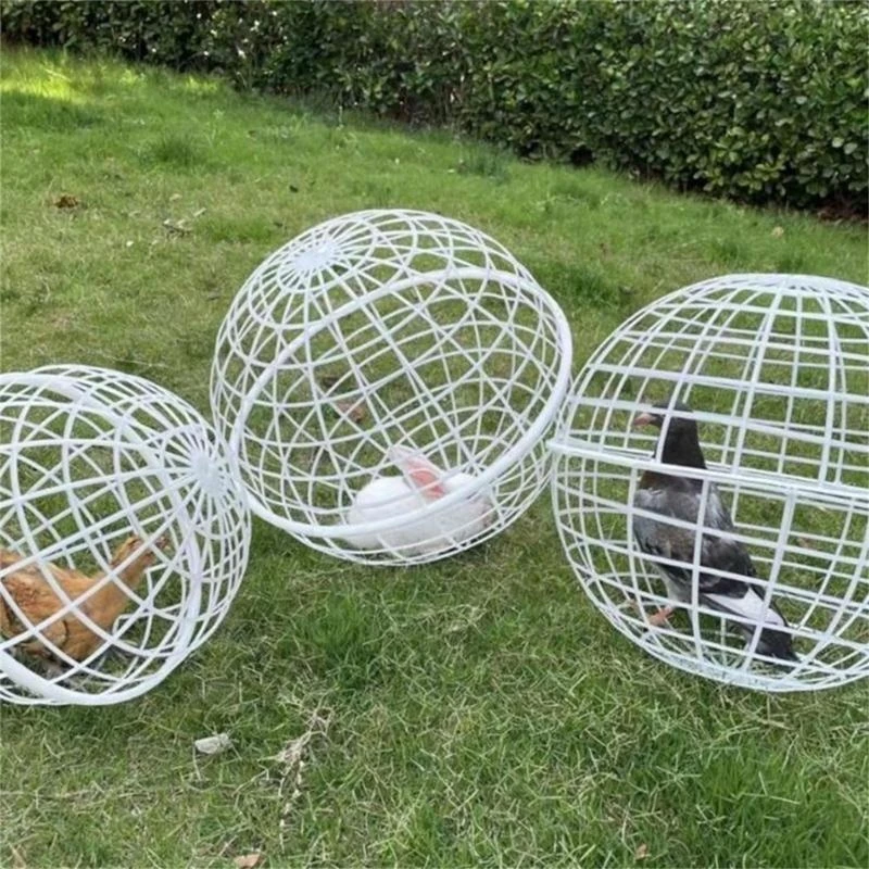 Rotatable Chicken Cage Chicken Balls Cage Rolling Mobile Poultry Enclosure Round W91B 1005009503783570