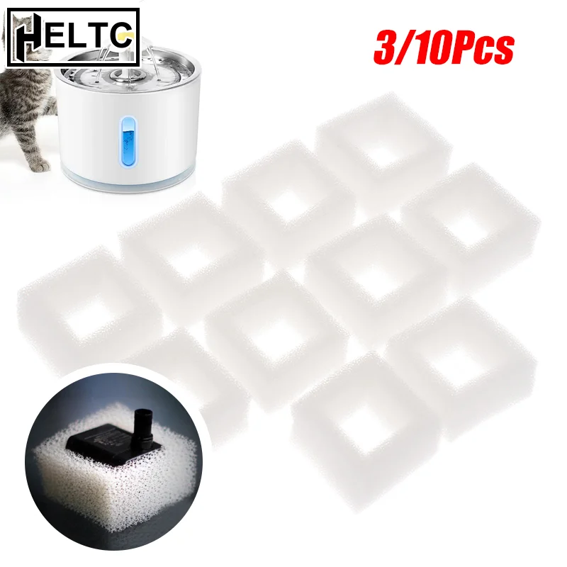 3/10Pcs Cat Water Fountain Pump Foam Filter Compatible with Square Dispenser Pre-Filtered for Fresh 1005009506279522