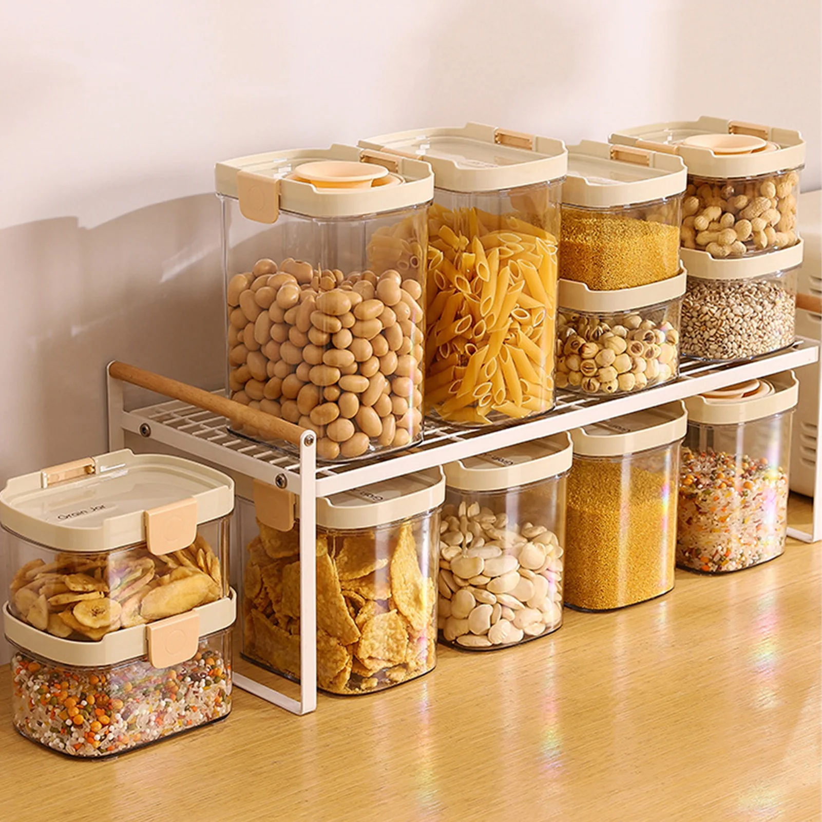 Clear Airtight Food Storage Containers Sealed Against Insects Stackable Storage Jar for Cereal Dry 1005009507053102