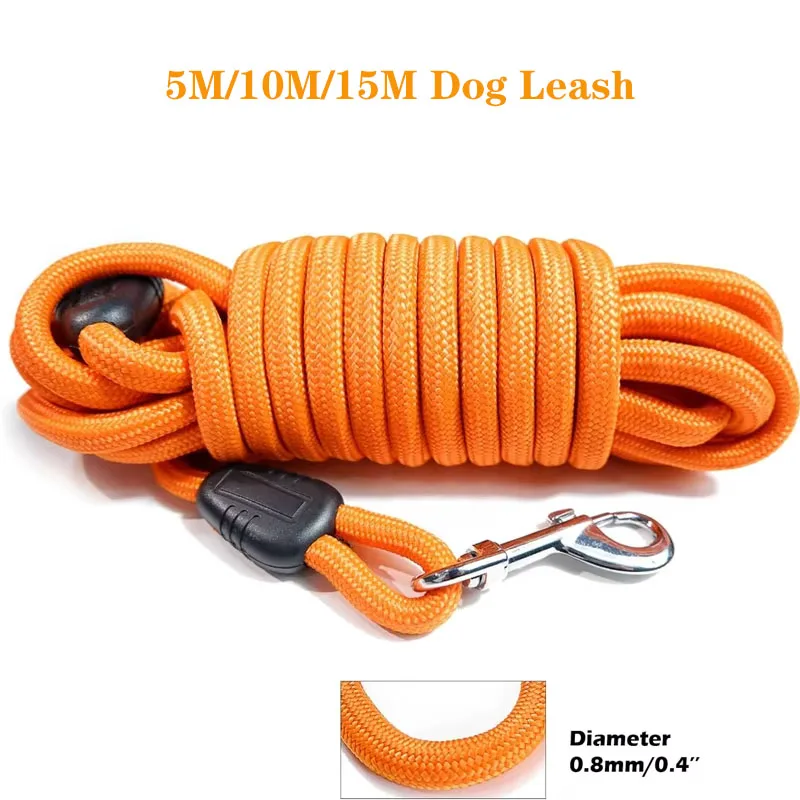 5M/10M/15M Long Rope Training Dog Leash- Heavy Duty Nylon Recall Agility Dogs Lead for Medium Large 1005009508888439