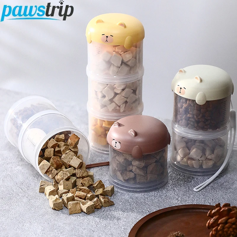3 Layers Pet Food Storage Container Outdoor Portable Dog Food Dispensing Tank Transparent Sealed 1005009520575863