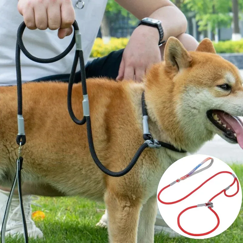 Military Grade Dog Leash Slip Chain Dual Handle Nylon Rope No Pull Training Lead Heavy Duty Pet 1005009524381951