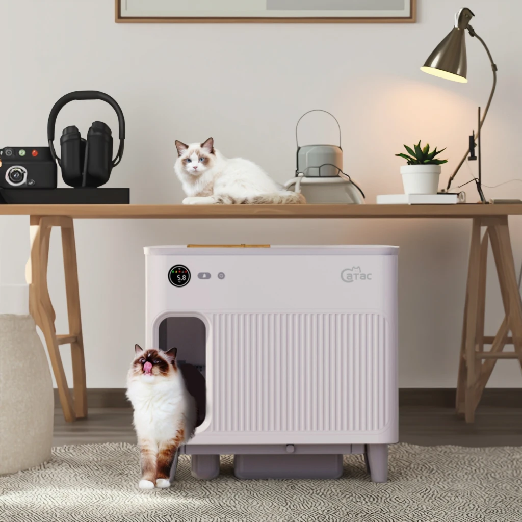 Wifi Enabled Smart Cat Litter Box Multi-Cat Deodorizing with Automatic Odor Control Easy Clean 1005009524828449