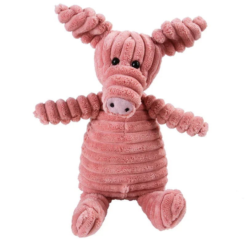 Squeaky Chew Bite, Resistant Animal Shape Plush Toy for Small Dogs, Pet Puppy Corduroy Dog Toys 1005009528284427