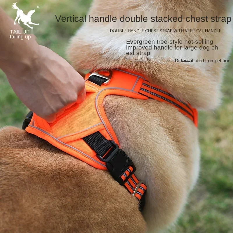 Reflective Pet Dog Harness with Vertical Handle, Adjustable Dog Collars for Big Medium Dogs 1005009538529023