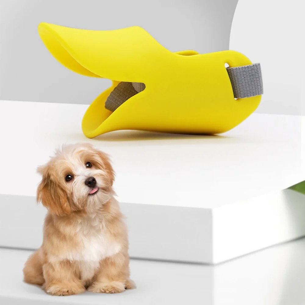 Adjustable Cute Duck Dog Mask TPR Anti Bite Dog Mouth Muzzle Stop Barking Pet Mouth Cover Small 1005009538961524