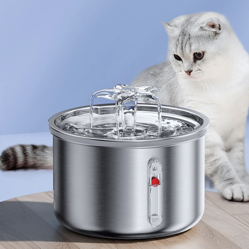 Stainless Steel Pet Water Feeder Cat Automatic Water Fountain USB Electric Mute for Cat Dog Filter 1005009540695795
