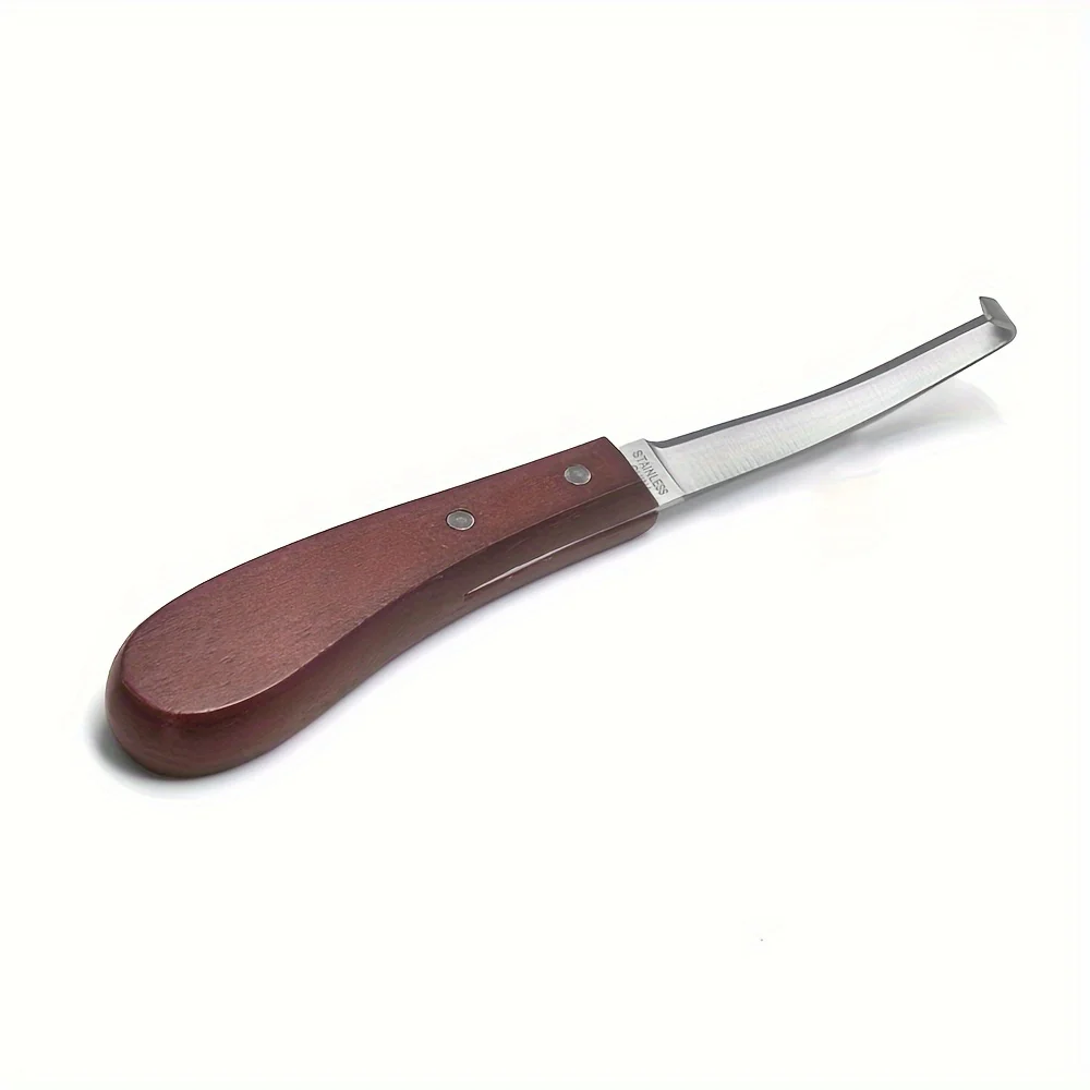1 Pc Horse Hoof Knife Stainless Steel Double Edge Blade Hoof Trimming Knives With Wooden Handle 1005009541017796