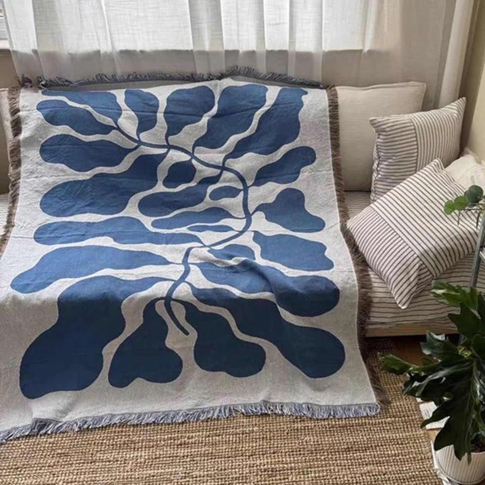 England Blue Blankets for Sofa Jacquard Cat Blanket Knitted Throw Sofa Blanket Bedspread Sofa Cover 1005009545670469