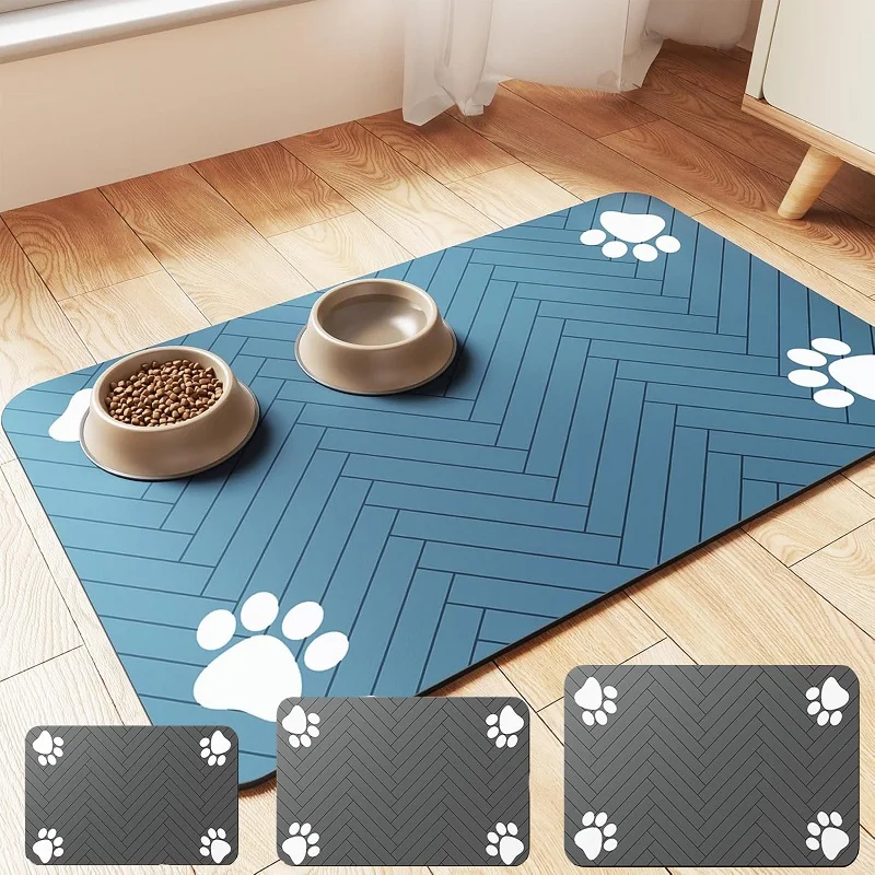 Pet Feeding Mat for Dogs Food Bowl Pad Drinking Feeding Placemat Quick Dry Waterproof Floor Mats 1005009546634013