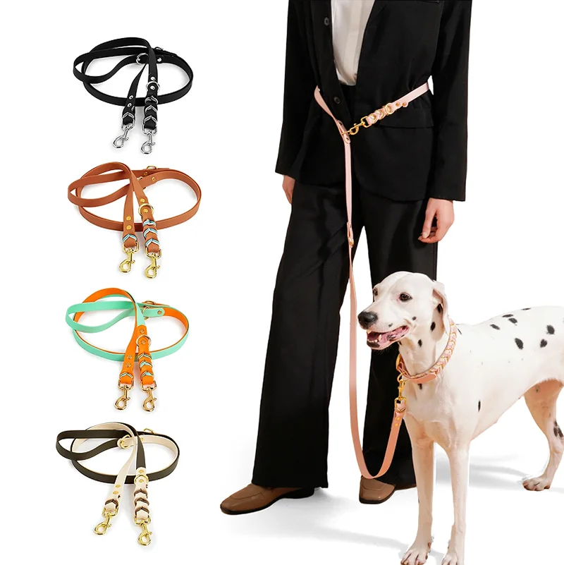 Solid Durable Dog Collars Leashes with Dual Heads Dog Rope Multifunctional Luxury Handmade Pet 1005009561820424