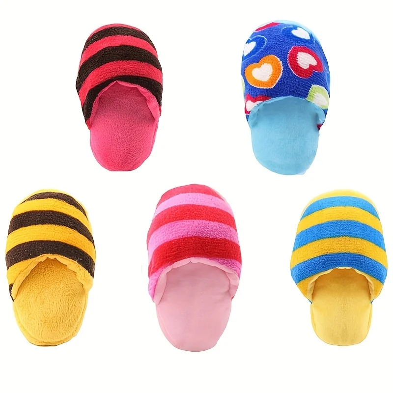 Durable Plush Squeaky Slipper Chew Toy Colorful Cartoon Dog Toys Animal Bite-Resistant Soft 1005009561835819