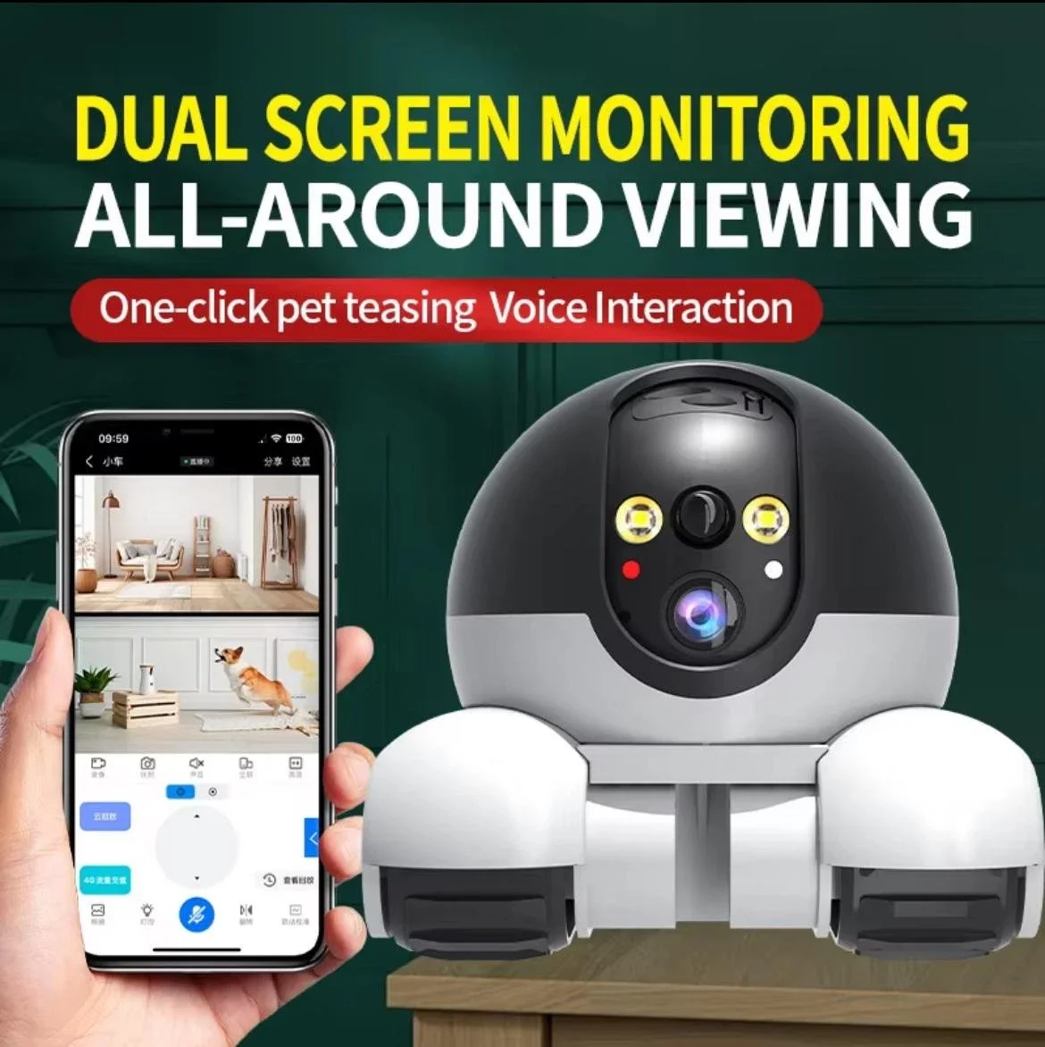 IP Smart Camera 360 Degree Rotating Dual Lens Robot Cameras Auto Tracking Remote Baby Pets Monitor 1005009561960546