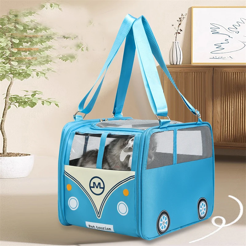 Creative Travel Bus Pet Cat Carrier Bag Outdoor Travel Backpack for Cats Small Dogs Breathable 1005009562322822